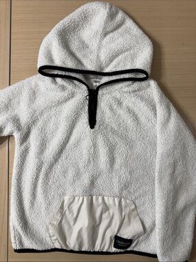 Calvin Klein Performance Kids White Sherpa Pullover with Black Trim